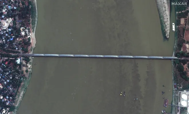View of Inwa Bridge on Mar. 23, 2025 before an earthquake struck Mandalay, Myanmar